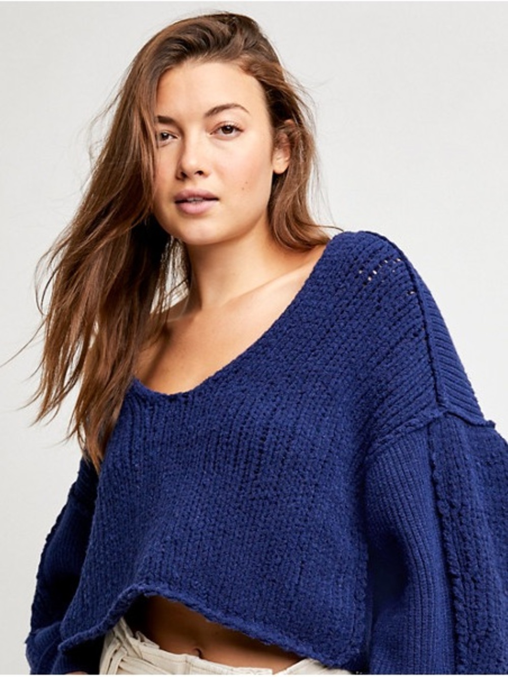 NWOT WE THE FREE Free People Sea Bright V-neck Sweater